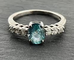 Vintage Topaz & White Spinel Sterling Silver Dainty Fancy ...