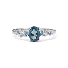 Seraphina Blue Topaz & Diamond Ring | Shane Co.