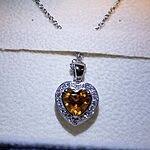 Floating Peridot Heart Pendant with Diamond Halo