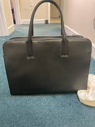 Montblanc Laptop Bag Black Leather Two Zippered Compartments | eBay