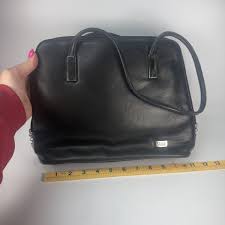 VTG Wilsons Leather Pelle Studio Black Leather Double Handle Shoulder Bag Purse | eBay