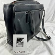 Vintage Coach Hamptons 5209 Black Leather Tote Bag Laptop Carrier Large HTF - Etsy