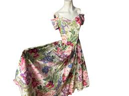 Vintage 80's Floral Party Prom Dress 10 M Moda - Etsy
