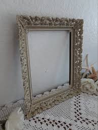Vintage Gold & off White Metal Ornate Scrolled Picture Frame ...