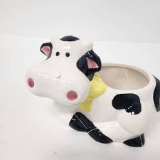 Vintage 2003 Ceramic Cow Planter Flower Pot Farmhouse Decor ...