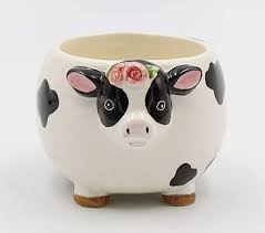 Amazon.com: Cosmos Gifts Fine Ceramic Country Barnyard Cow ...