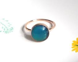 Medium Mood Ring in Rose Gold With Color Changing Stone - Etsy