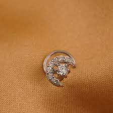 Moissanite Moon Nose Ring: 14k White Gold Handmade Body ...