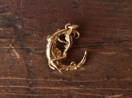 1980s 14K Vintage Artist Made Erotic Lady and Moon Pendant ...