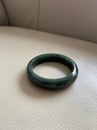 Jade Bangle 51.5mm (2.08"), Oval Shape, Dark Green, Natural ...