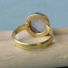 Rainbow Moonstone Ring: Round Cabochon, Sterling Silver ...