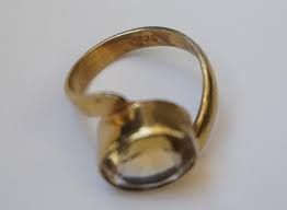 Mid-century Citrine Ring / Vintage Estate C1960 Gold Vermeil ...