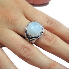 Statement Moonstone Ring 925 Sterling Silver Size 7 1/2 ...