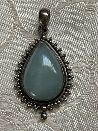 1970s Natural Stunning Aquamarine Cabochon Tear Drop Pear 925 Silver Pendant Hallmarked - Etsy Israel
