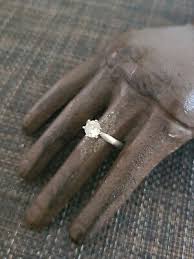 VINTAGE STERLING SILVER CLEAR STONES RING SIZE 8.5 1 CT MAIN STONE 925 | eBay