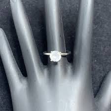 Vintage Uncas Silver Tone Costume Solitaire Ring Size 8 Free Shipping - Etsy