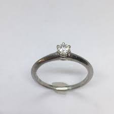Platinum Tiffany and Company Round Diamond Solitaire Engagement Ring Size 6.5 For Sale at 1stDibs