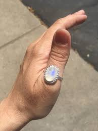 Striped Blue Flash Moonstone 925 Silver Ring! 9.25 Size - Etsy
