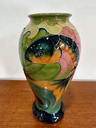 Vintage W. Moorcroft Art Pottery Koi Fish Vase | eBay