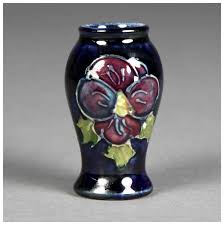 Desirable Miniature Moorcroft Pottery Vase Clematis Pattern ...