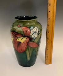 Stunning Moorcroft English Art Pottery Colbalt Blue Iris Orchid ...