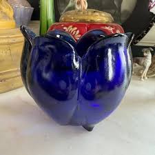 Accents | Vintage Cobalt Blue Glass Tulip Tea Light Holder | Poshmark