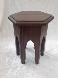 Handmade Hexagonal Side Table: Gothic Redwood End Table - Etsy