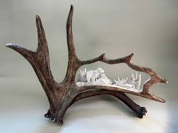 Mama Bear with Cub - Unique Antler Design