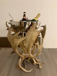 Large champagne cooler made from fallow deer dropping poles