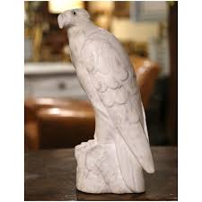 19th Century French Carved White Marble Eagle Sculpture with ...