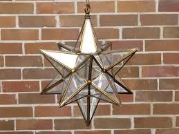Midcentury French Star Glass and Metal Light Fixture with Single Socket For Sale at 1stDibs