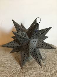 Punched Oxidized Tin Mexican Star, 18 Moravian Star