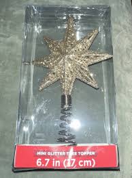 Walgreens CHRISTMAS Mini Silver Glitter Star Tree Topper 6.7 ...