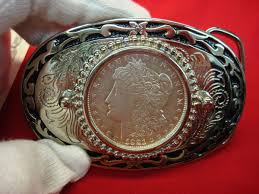 NEW WESTERN STYLE BELT BUCKLE WITH MOUNTED 1921 MORGAN SILVER DOLLAR - NEAT ITEM | eBay