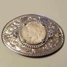 Belt Buckle With 1922 Peace Silver Dollar Vintage - Etsy