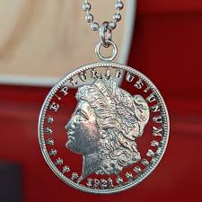 1921 Morgan Silver Dollar Cut Coin Necklace – Silver State ...