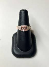 Women's 14k Rose Gold Kunzite Ring with Diamonds | eBay