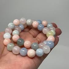 Morganite 10MM 2-Piece Round Bracelet set | World Wide Gems ...