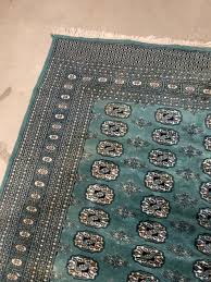 Handmade vintage Uzbek Bukhara rug 6.1' x 9.2' (186cm x ...