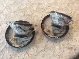 Pair Vintage Dragon Tea Cup And Saucer Hand Painted | eBay