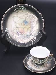 Vintage DragonWare Moriage Style Teacup/Saucer Scalloped Edge & Teacup Saucer3pc | eBay
