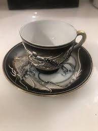 set of 5 SAJI JAPANESE FANCY CHINA -DRAGONWARE TEACUP AND SAUCER SET Hidden Geis | eBay