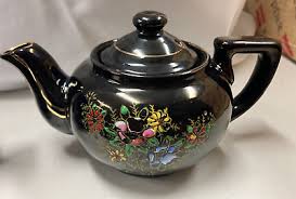 6 Piece 1950's REDWARE MORIAGE Tea Pot Set hand painted ...