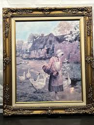 1970's Syroco Coutry Farmhouse Print Wall Art Framed Gold Tone Ornate 26”x 22” | eBay