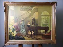 Vintage Print Painting R Brownell McGrew Morning Melody ...
