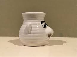 Funny Face Ivory Ceramic Vase Open Nostrils | eBay