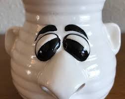 Jarrón de cerámica vintage con forma de cara: taza de cerámica con forma de lápiz y cara en el frente - Etsy México