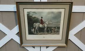Framed Hand-Colored Engraving "MR. WILL LONG ON BERTHA ...