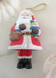 Vintage Santa Claus Bell Christmas Ornament Porcelain Bisque ...