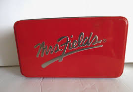 Mrs Fields Cookie Tin - Red Top Silver Color Box | eBay